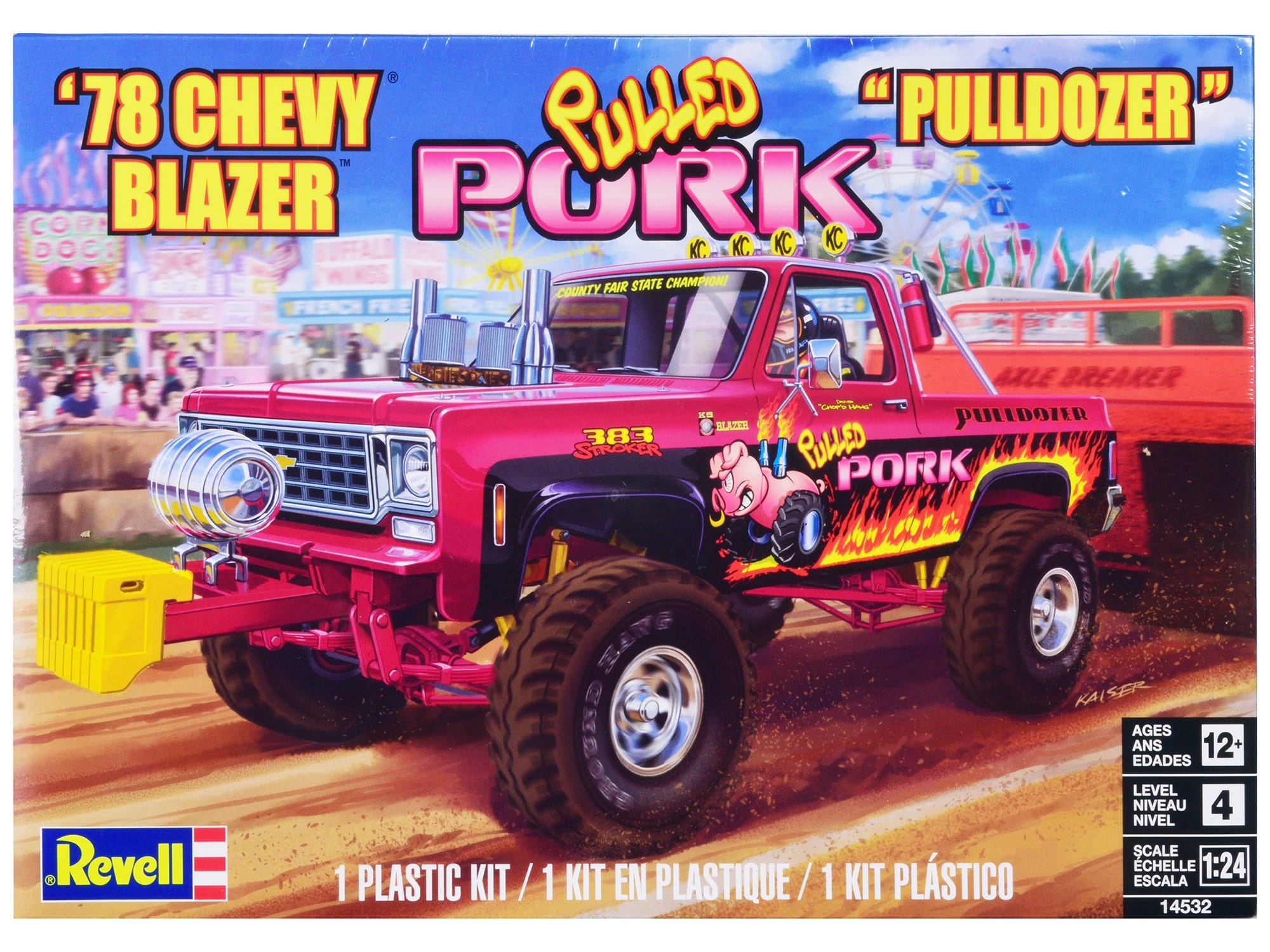 Level 4 Model Kit 1978 Chevrolet Blazer Pickup Truck "Pulled Pork Pulldozer" 1/24 Scale Model by Revell - Image 5
