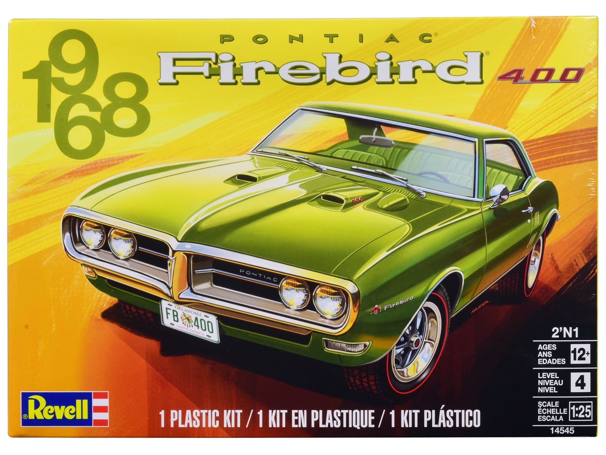 Level 4 Model Kit 1968 Pontiac Firebird 400 2-in-1 Kit 1/25 Scale Model by Revell - Image 5