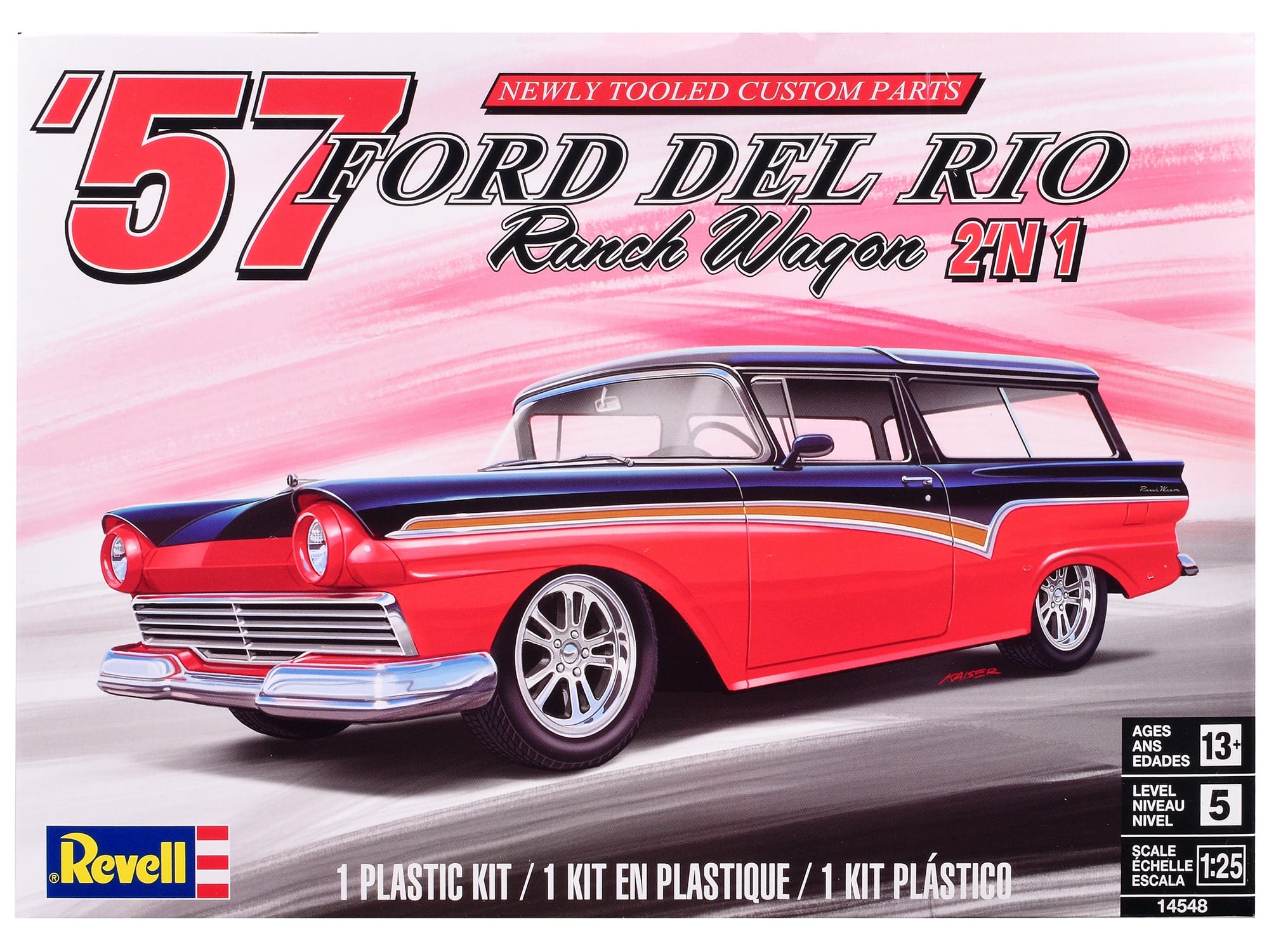 Level 5 Model Kit 1957 Ford Del Rio Ranch Wagon 2-in-1 Kit 1/25 Scale Model by Revell - Image 5