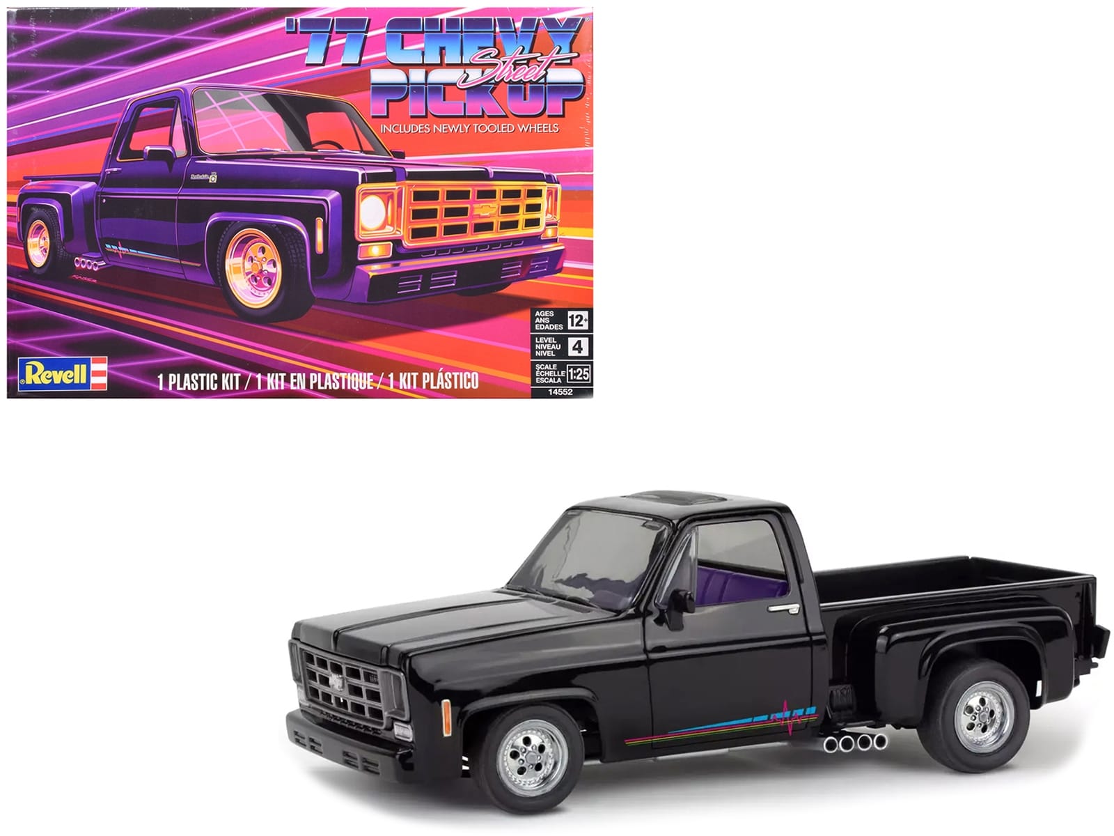 Level 4 Model Kit 1977 Chevrolet Street Pickup Truck 1/25 Scale Model by Revell - Image 4