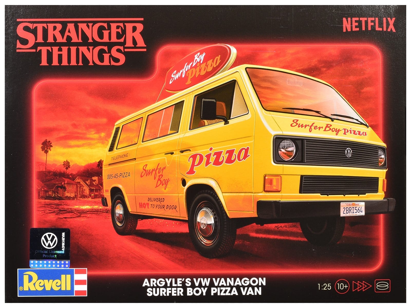 Level 3 Model Kit Argyle's Volkswagen Vanagon "Surfer Boy Pizza" Van "Stranger Things" (2016-Current) TV Series 1/25 Scale Model by Revell