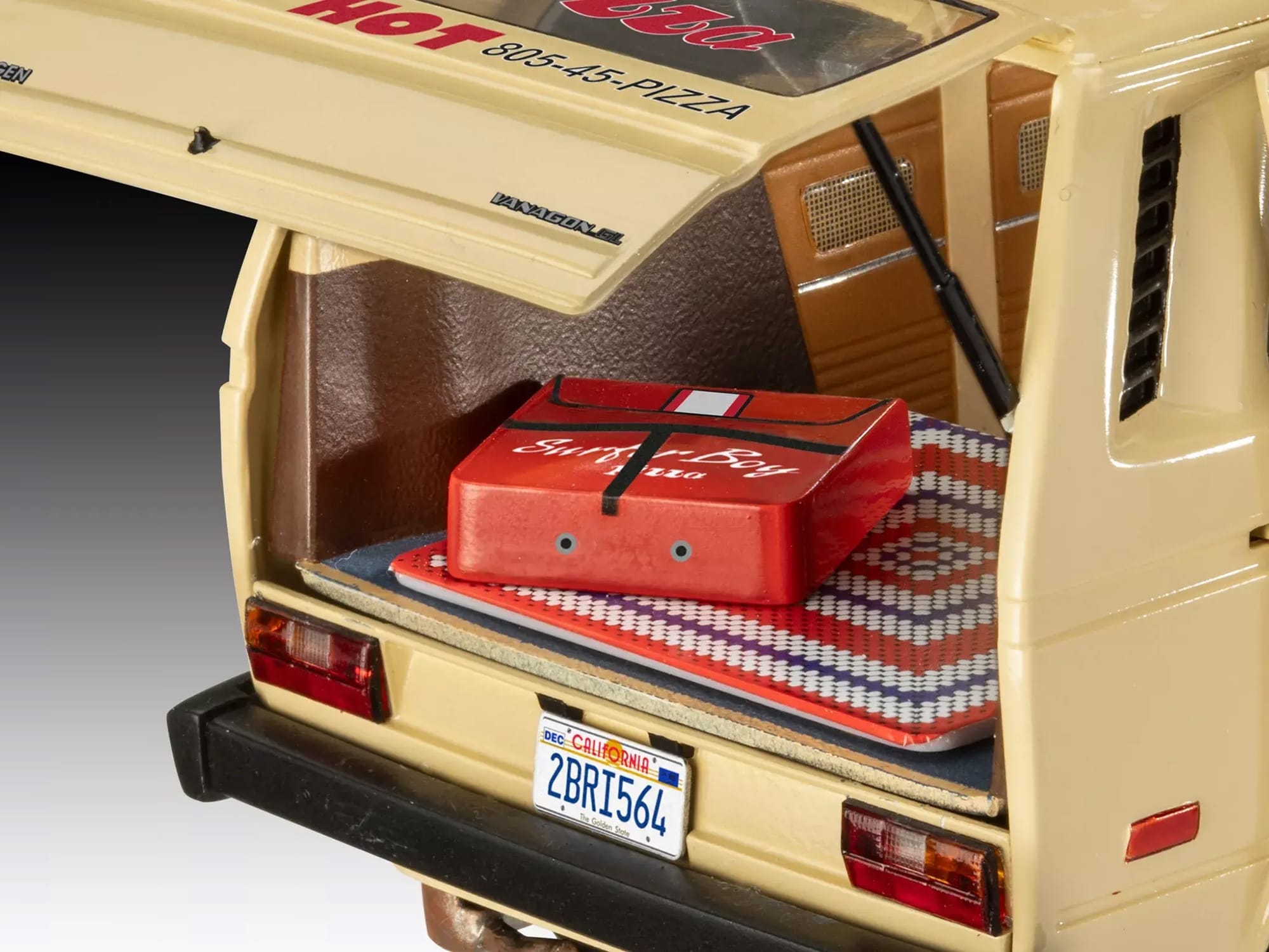 Level 3 Model Kit Argyle's Volkswagen Vanagon "Surfer Boy Pizza" Van "Stranger Things" (2016-Current) TV Series 1/25 Scale Model by Revell - Image 3