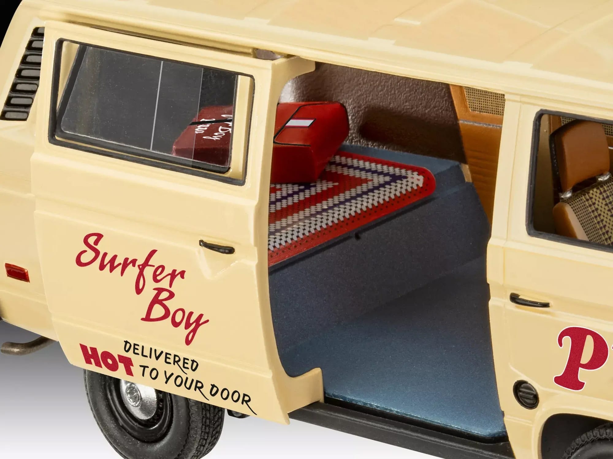 Level 3 Model Kit Argyle's Volkswagen Vanagon "Surfer Boy Pizza" Van "Stranger Things" (2016-Current) TV Series 1/25 Scale Model by Revell - Image 4