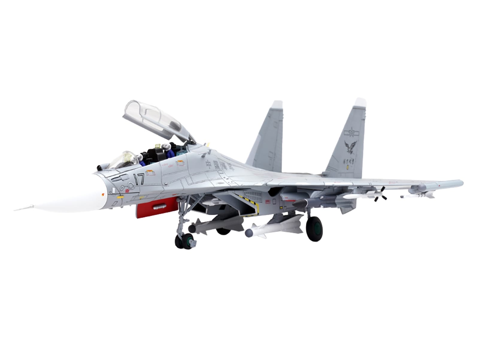 Sukhoi Su-30MKK Flanker-G Fighter Aircraft #17 "People's Liberation Army (PLA) Naval Aviation's Sea and Air Eagle Regiment" Chinese Air Force "Wing" Series 1/72 Diecast Model by Panzerkampf - Image 3