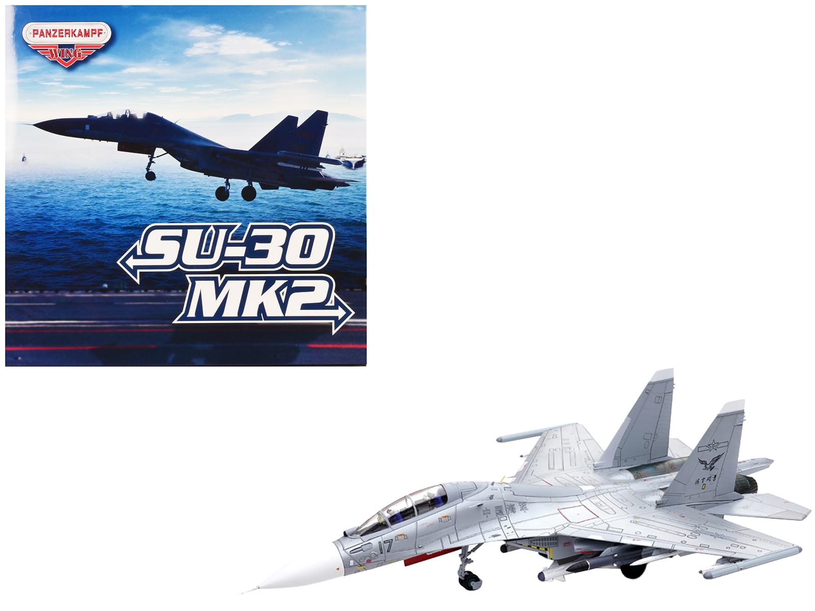 Sukhoi Su-30MKK Flanker-G Fighter Aircraft #17 "People's Liberation Army (PLA) Naval Aviation's Sea and Air Eagle Regiment" Chinese Air Force "Wing" Series 1/72 Diecast Model by Panzerkampf - Image 5