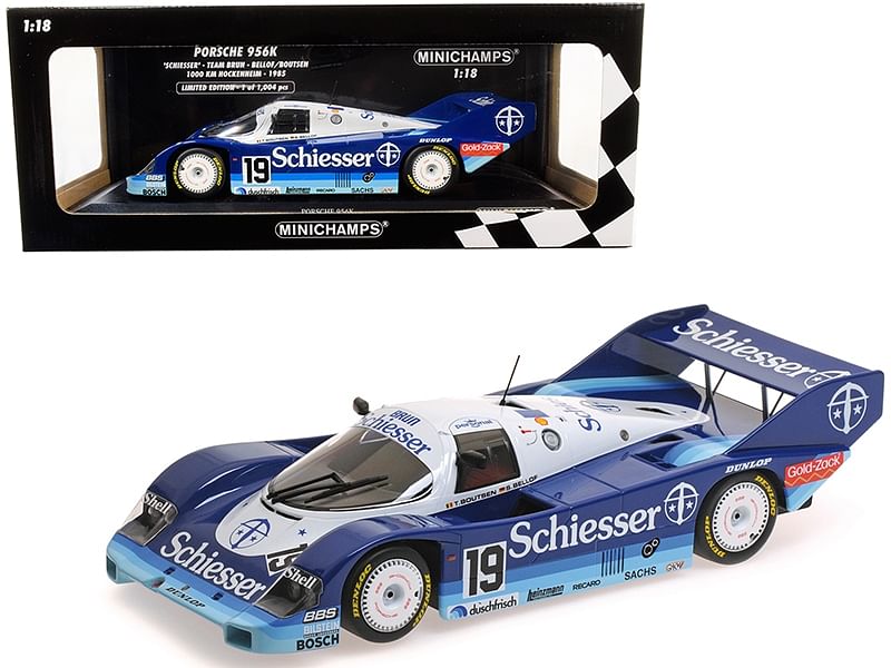 Porsche 956K #19 Stefan Belloff / Thierry Boutsen “Schiesser” (Team Brun) 1000 km Hockenheim (1985) Limited Edition to 1004 pieces Worldwide 1/18 Diecast Model Car by Minichamps