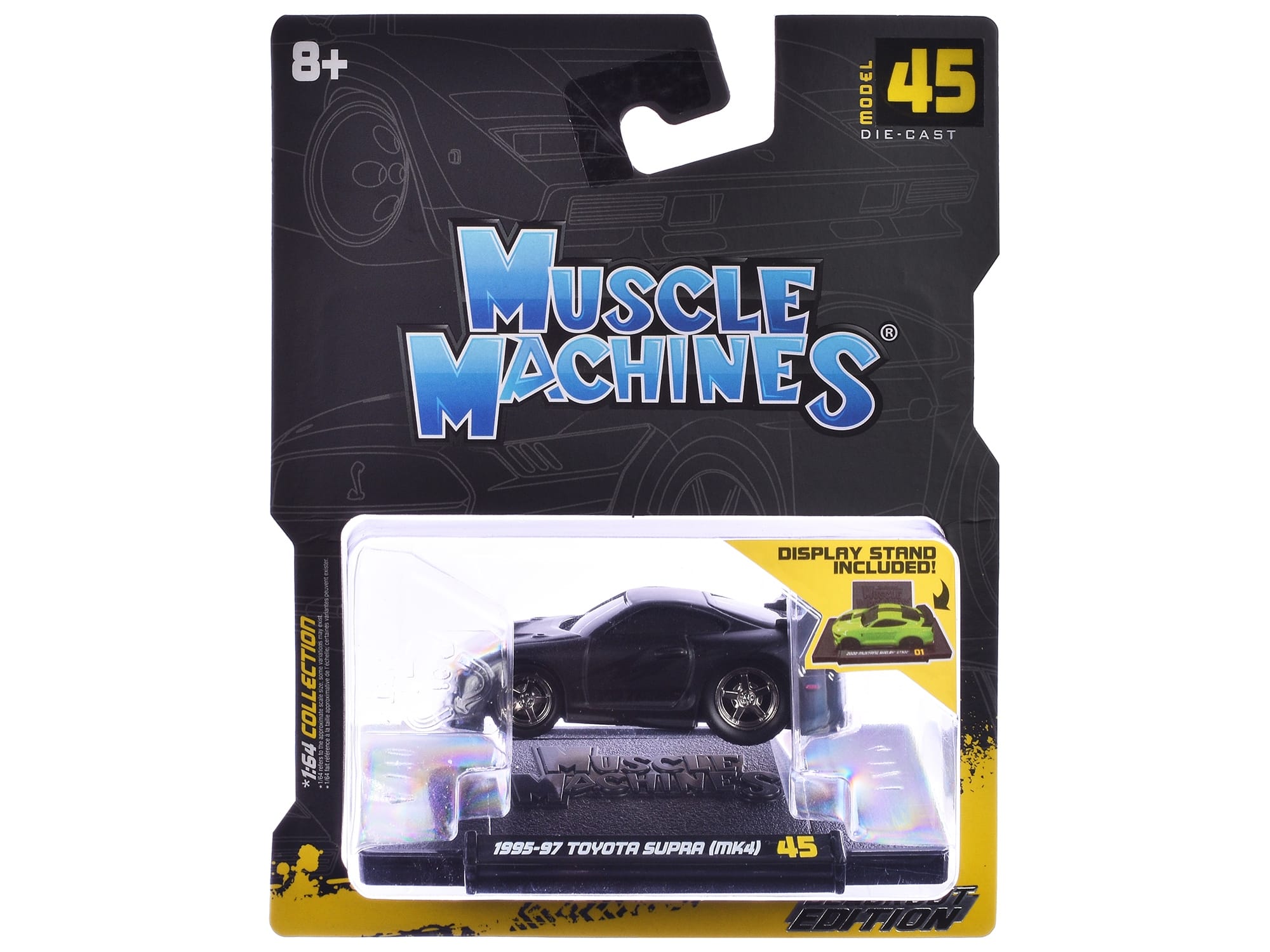 1995-97 Toyota Supra (MK4) Matt Black 1/64 Diecast Model Car by Muscle Machines - Image 3