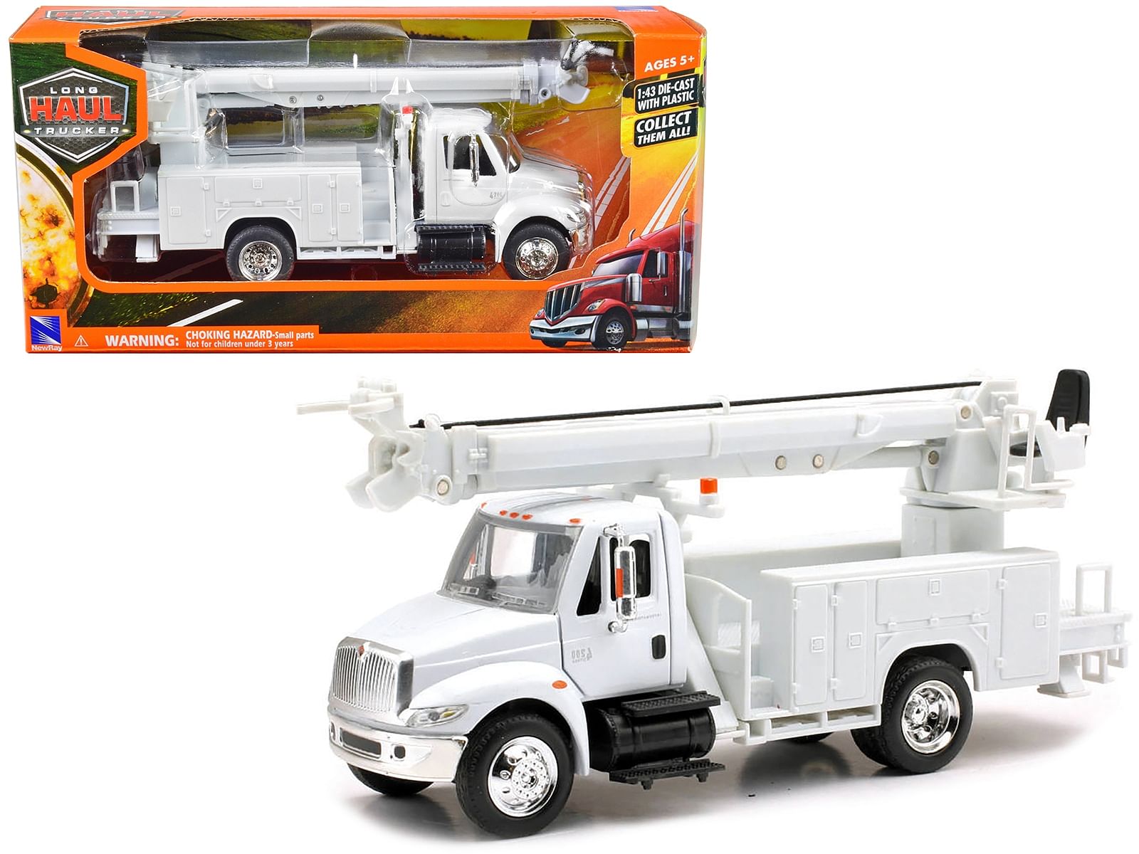 International 4200 Digger Service Truck White “Long Haul Trucker” Series 1/43 Diecast Model by New Ray