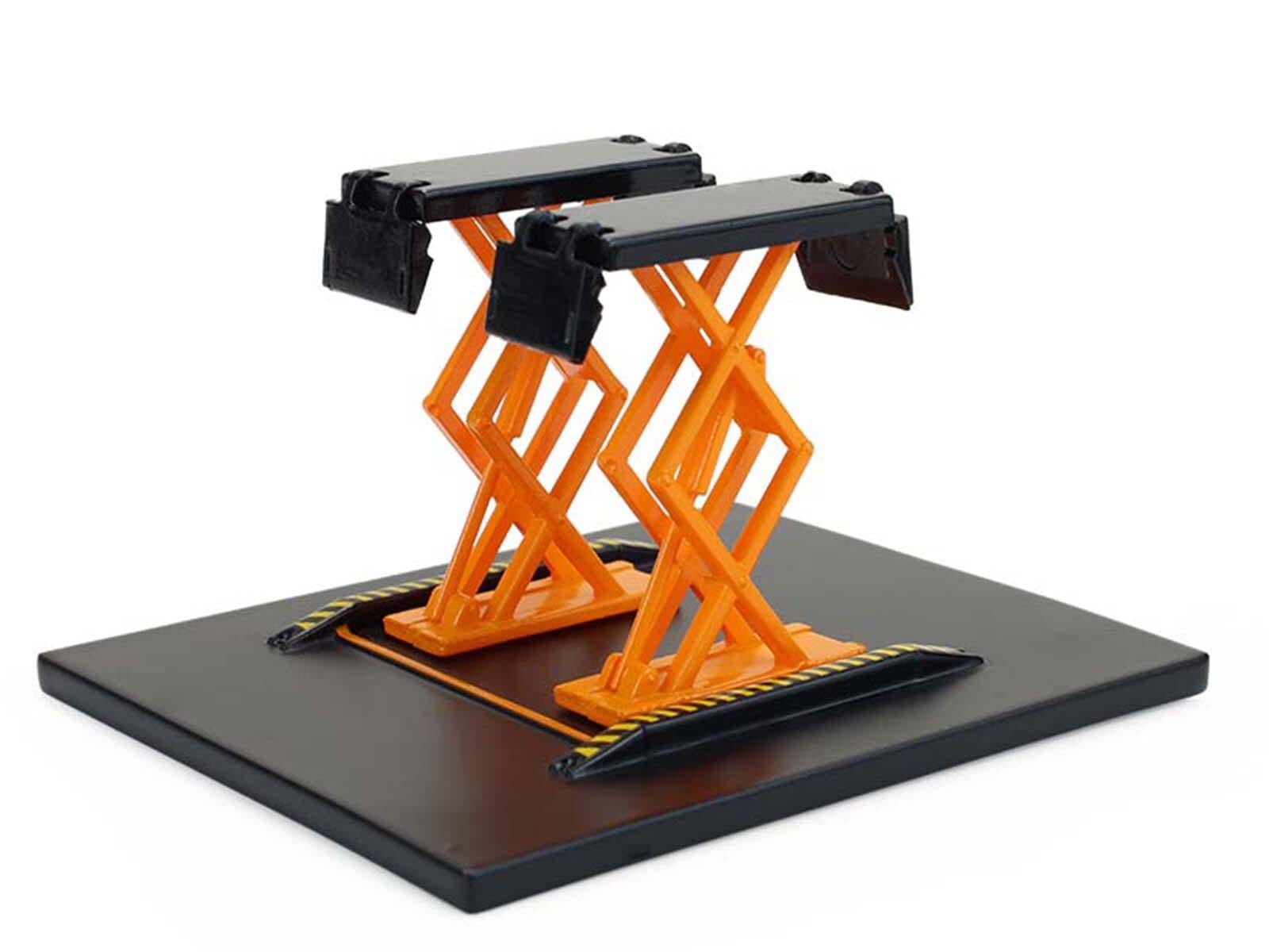 Automotive Double Scissor Lift Black and Orange "Double Scissor Lifts" Series 2 1/64 Diecast Model by Greenlight