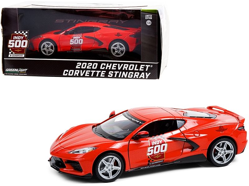 2020 Chevrolet Corvette C8 Stingray Coupe Red Official Pace Car “104th Running of the Indianapolis 500” 1/24 Diecast Model Car by Greenlight