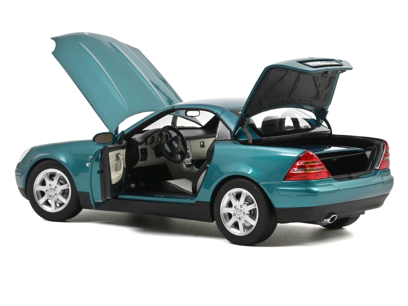 1996 Mercedes-Benz SLK Convertible Vivianit Green Metallic 1/18 Diecast Model Car by Norev - Image 3