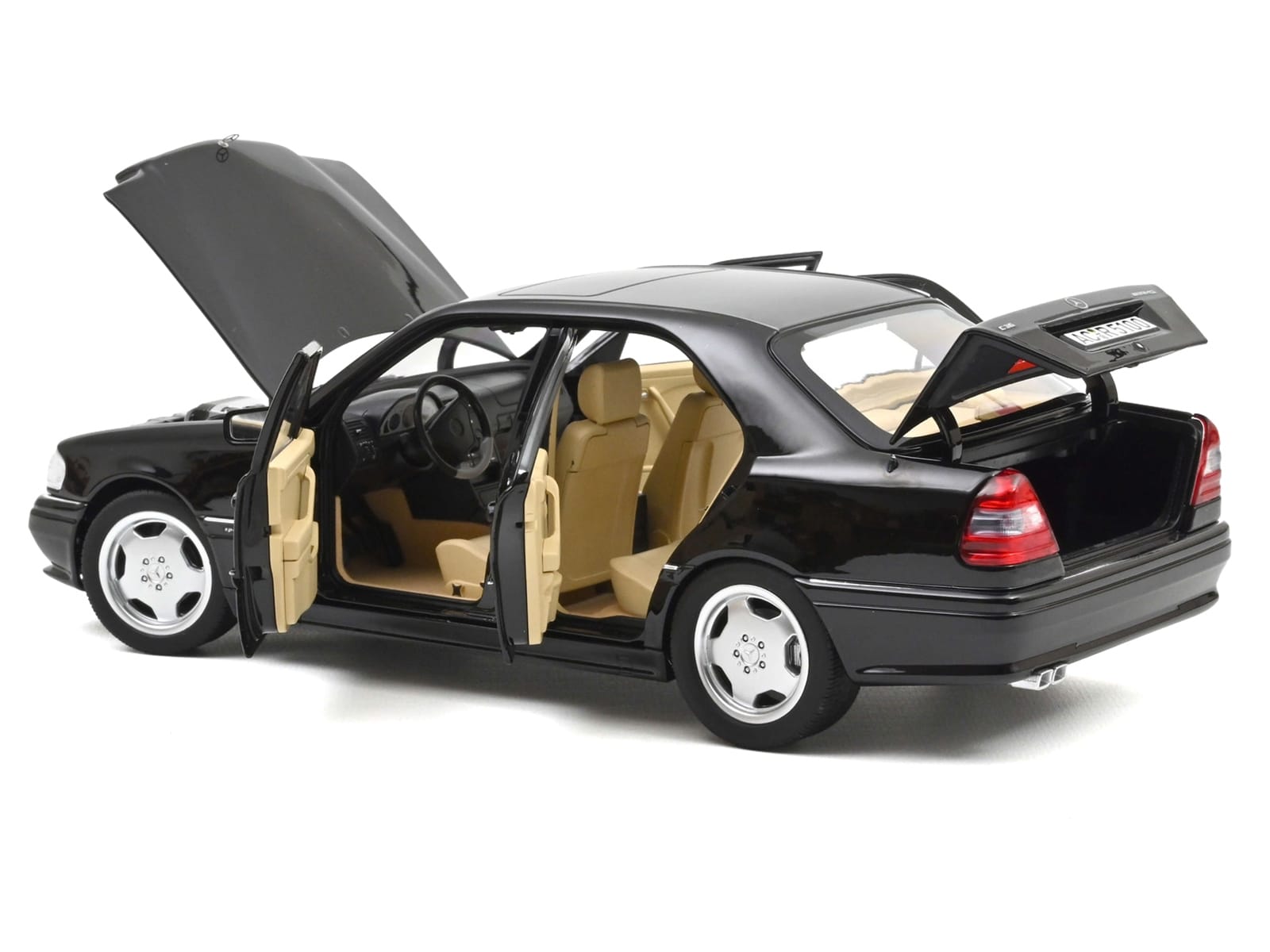 1993 Mercedes-Benz C36 AMG Black Metallic 1/18 Diecast Model Car by Norev - Image 2