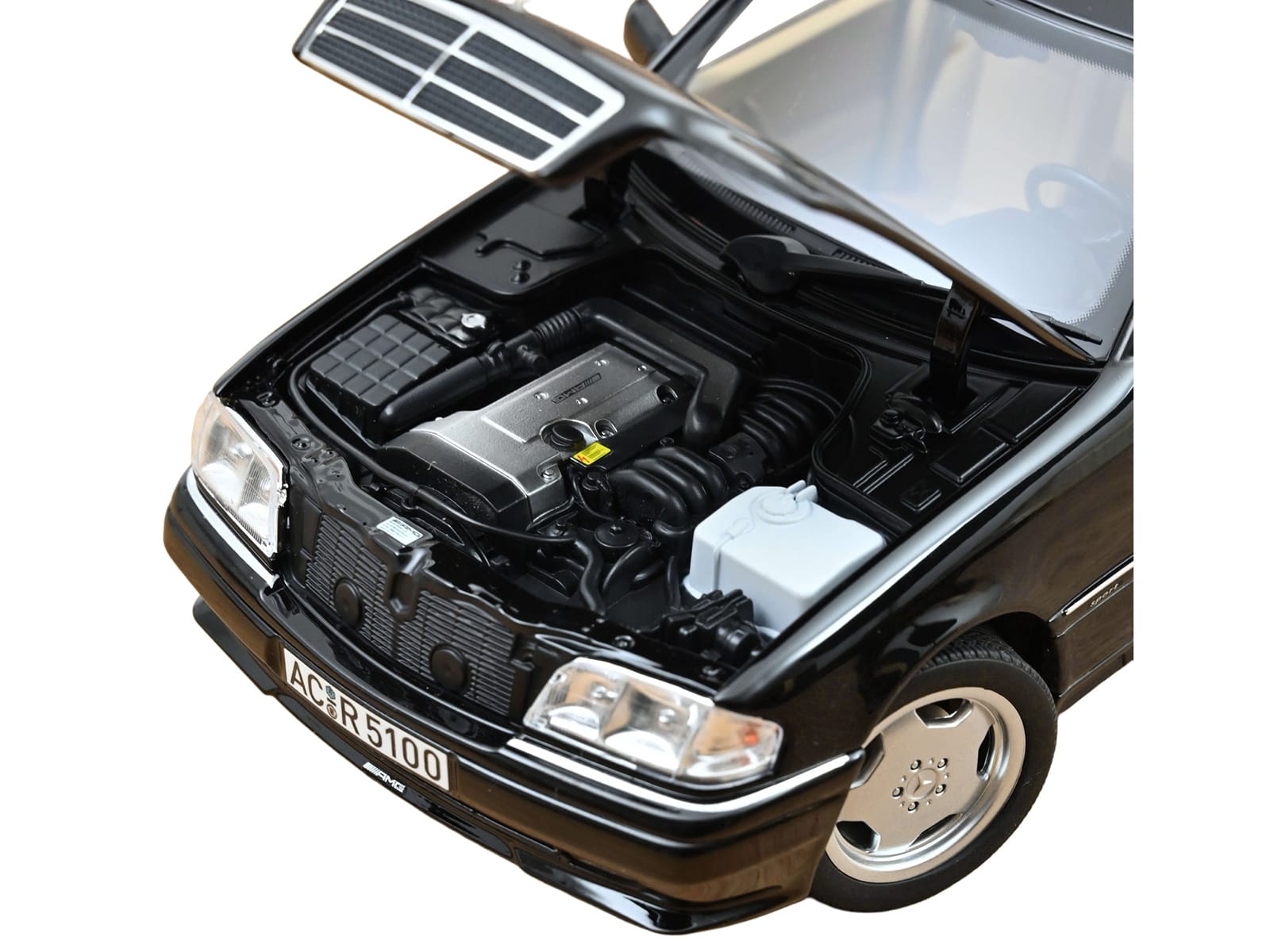 1993 Mercedes-Benz C36 AMG Black Metallic 1/18 Diecast Model Car by Norev - Image 3