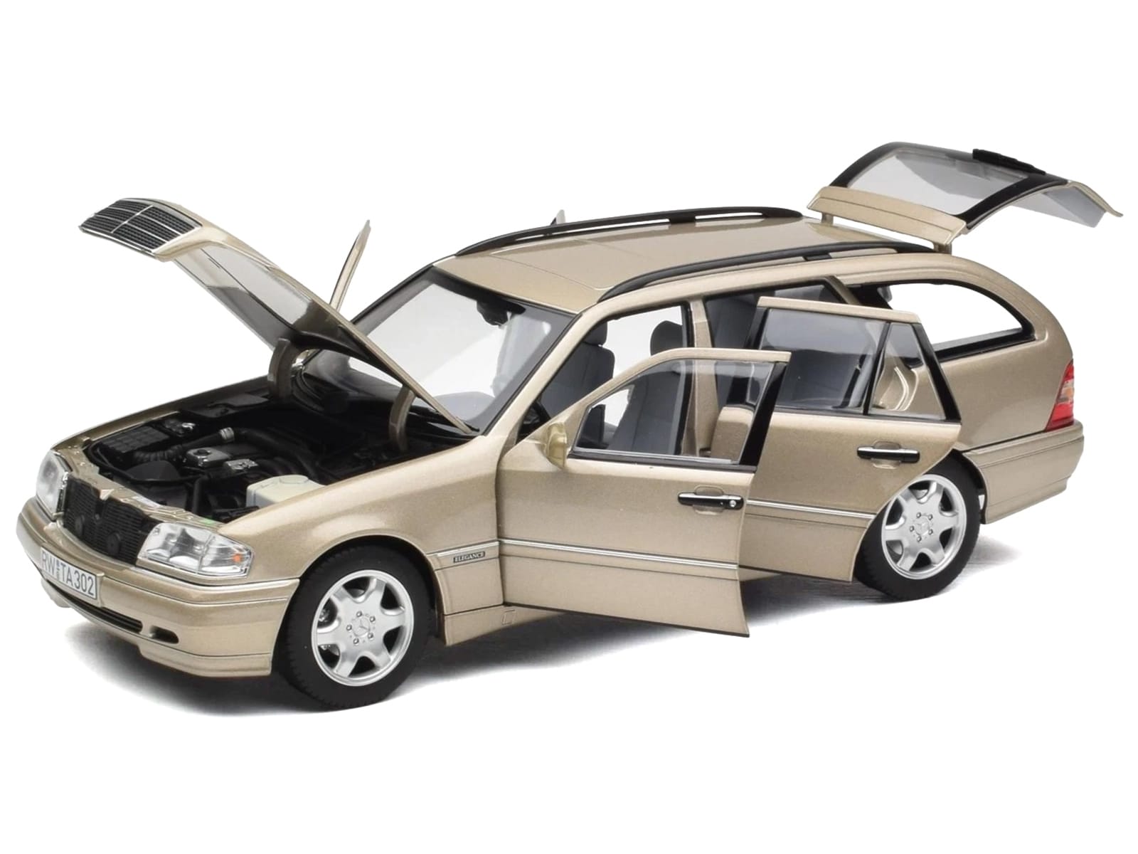 1997 Mercedes-Benz C-Class T-Model Smoke Silver Metallic 1/18 Diecast Model Car by Norev - Image 2