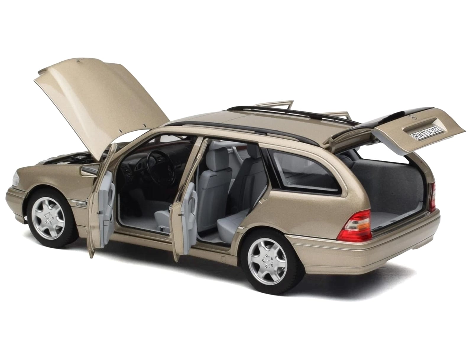 1997 Mercedes-Benz C-Class T-Model Smoke Silver Metallic 1/18 Diecast Model Car by Norev - Image 4