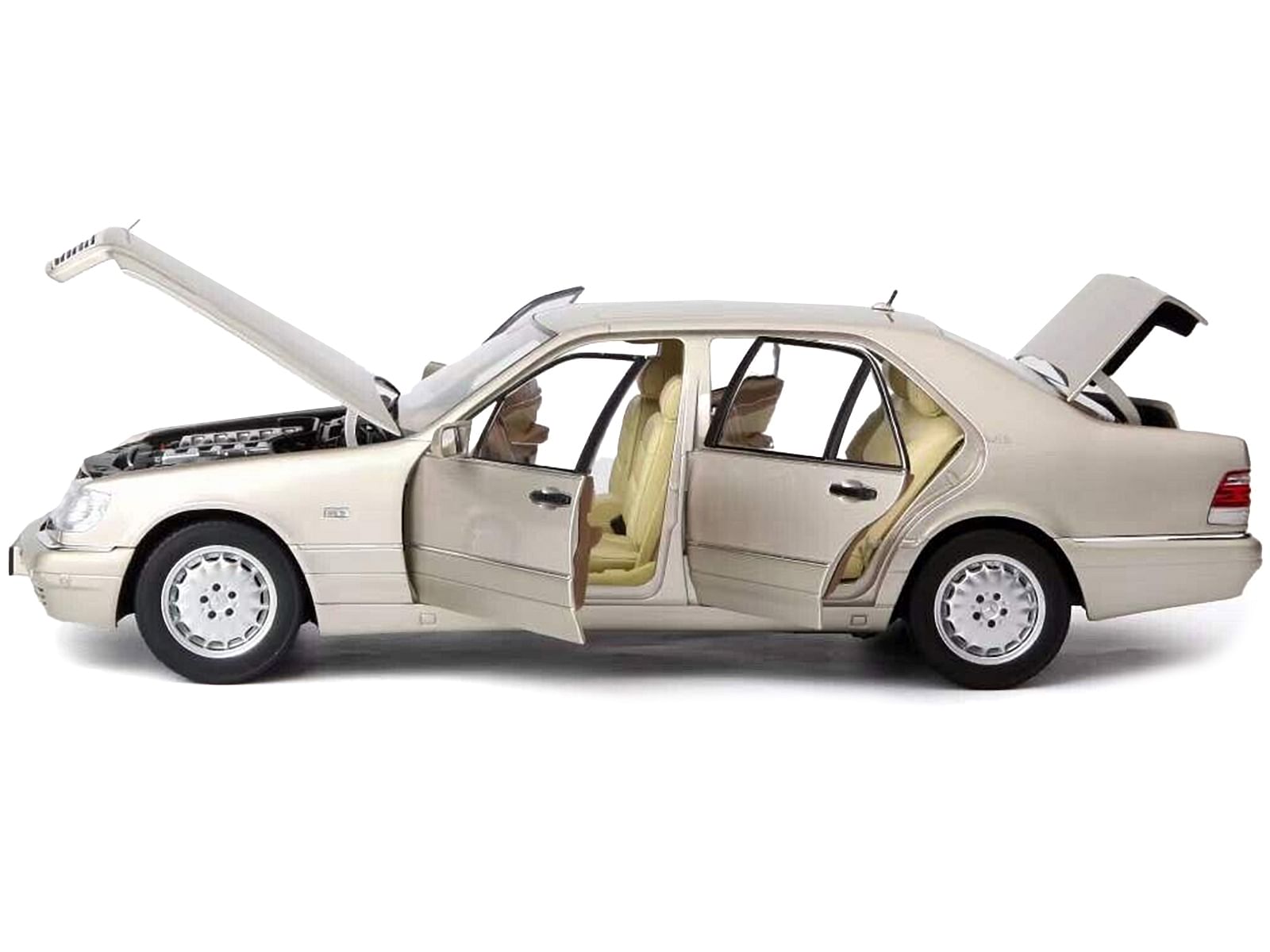 1997 Mercedes-Benz S600 Smoke Silver Metallic 1/18 Diecast Model Car by Norev