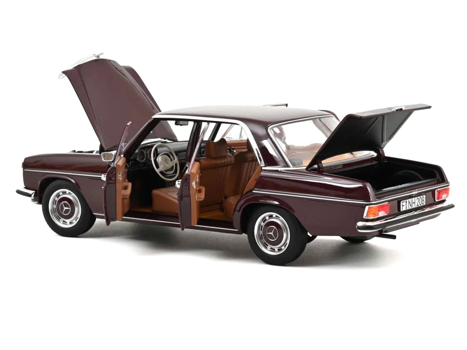 1968 Mercedes-Benz 200 Dark Red Brown 1/18 Diecast Model Car by Norev - Image 2