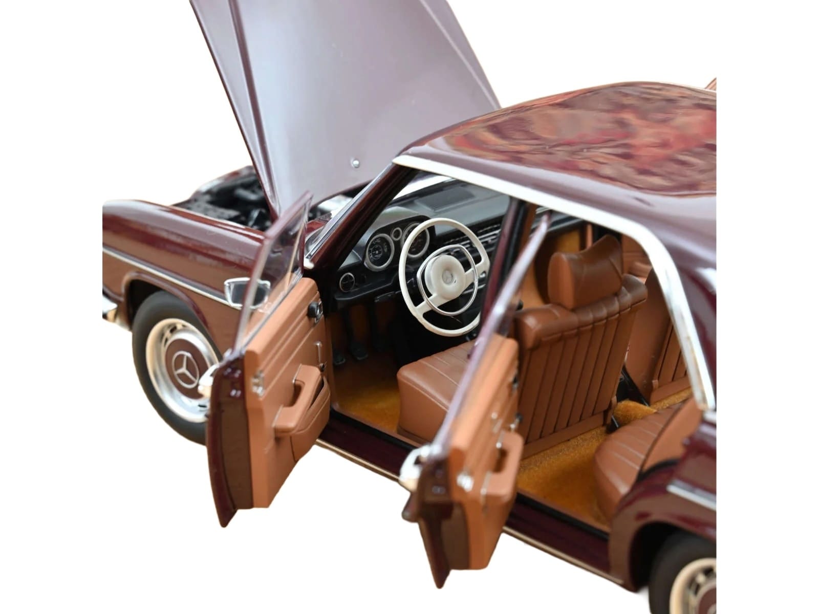 1968 Mercedes-Benz 200 Dark Red Brown 1/18 Diecast Model Car by Norev - Image 4