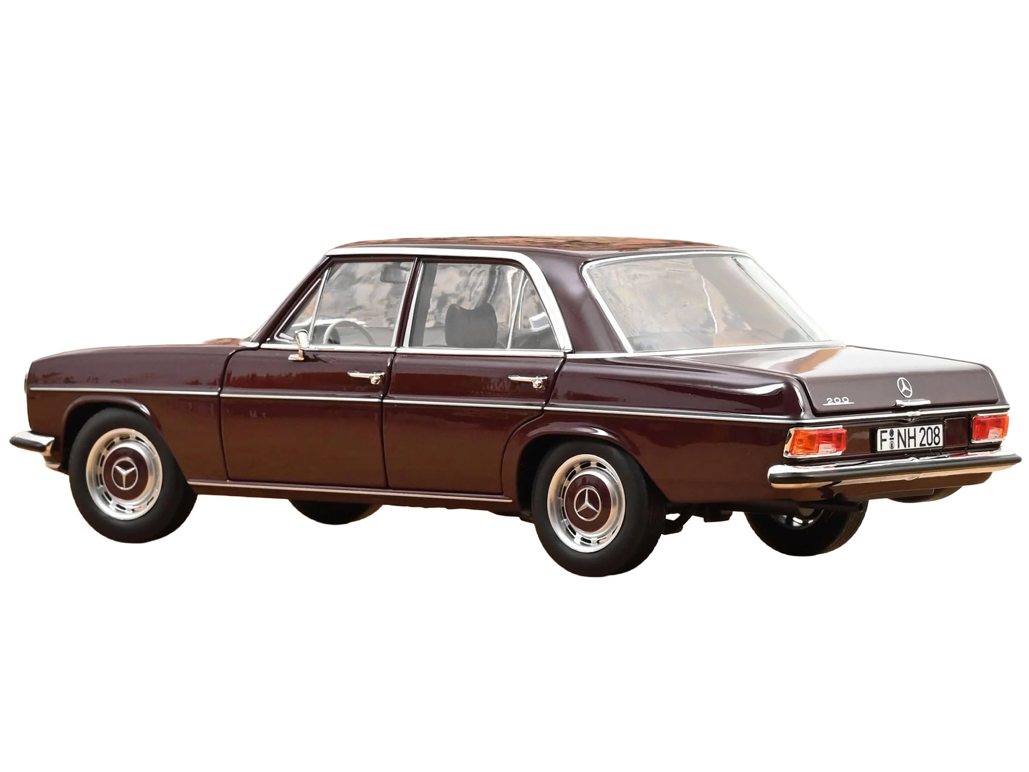 1968 Mercedes-Benz 200 Dark Red Brown 1/18 Diecast Model Car by Norev - Image 5
