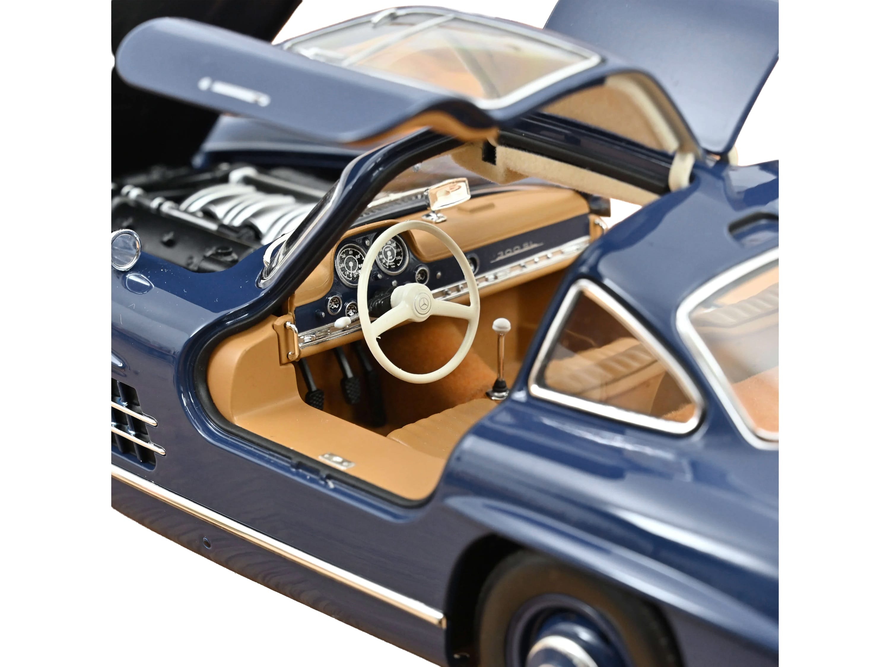 1954 Mercedes-Benz 300 SL Blue 1/18 Diecast Model Car by Norev - Image 4