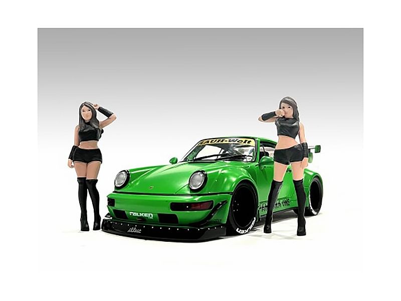 “Auto Salon Girls” 2 piece Figures Set for 1/18 Scale Models by American Diorama