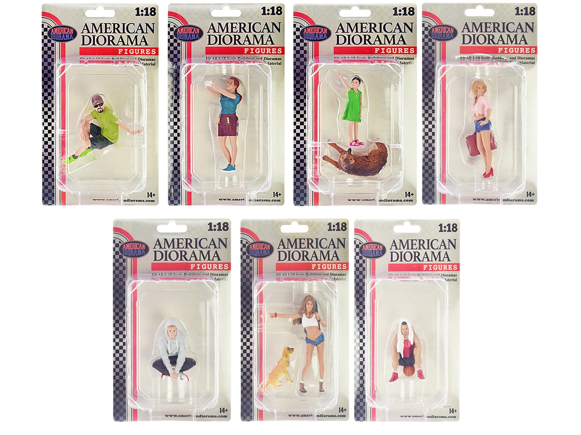 "Figure18 Series 1" 9 piece Figure Set for 1/18 Scale Models by American Diorama - Image 3