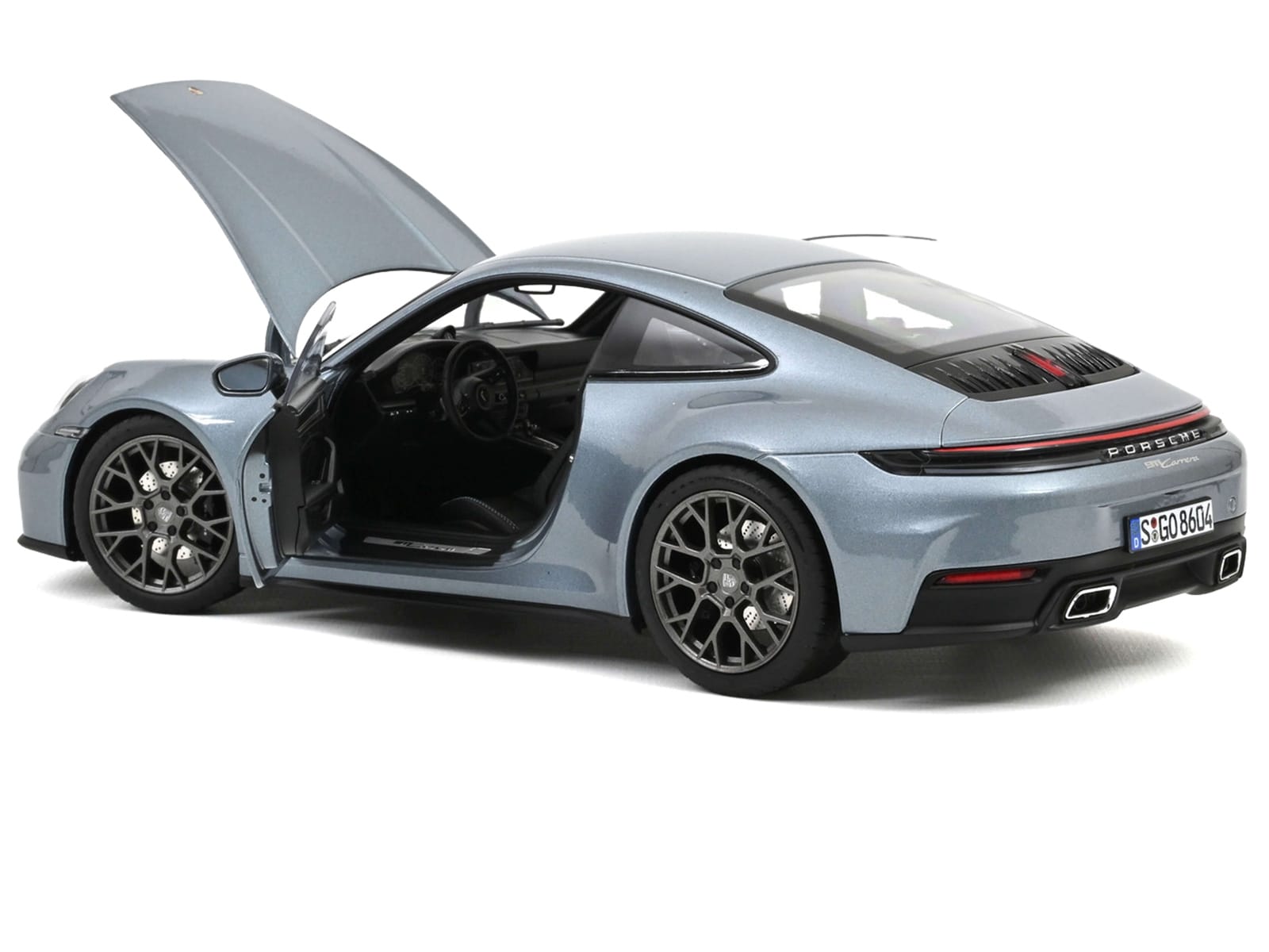 2024 Porsche 911 Carrera Polar Silver Metallic 1/18 Diecast Model Car by Norev - Image 2