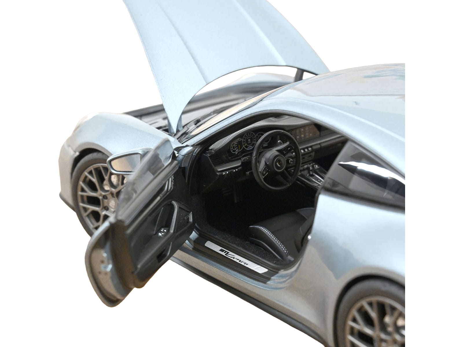 2024 Porsche 911 Carrera Polar Silver Metallic 1/18 Diecast Model Car by Norev - Image 4