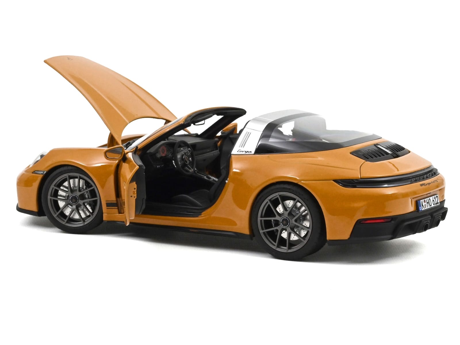 2024 Porsche 911 Targa Bahama Yellow with Black Stripes 1/18 Diecast Model Car by Norev - Image 2