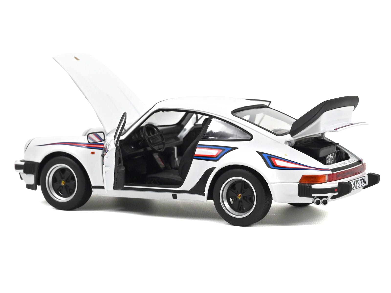 1980 Porsche 911 Turbo 3.3 White with Blue and Red Graphics 1/18 Diecast Model Car by Norev - Image 2