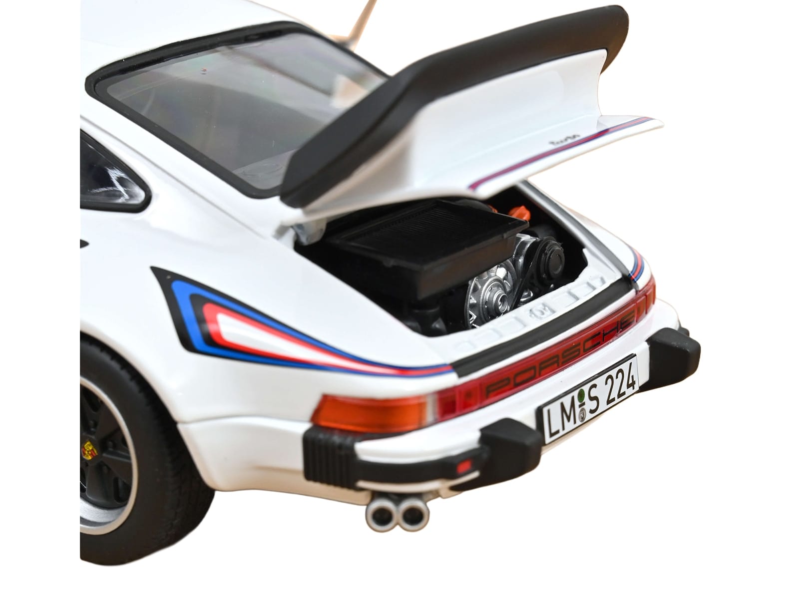 1980 Porsche 911 Turbo 3.3 White with Blue and Red Graphics 1/18 Diecast Model Car by Norev - Image 4