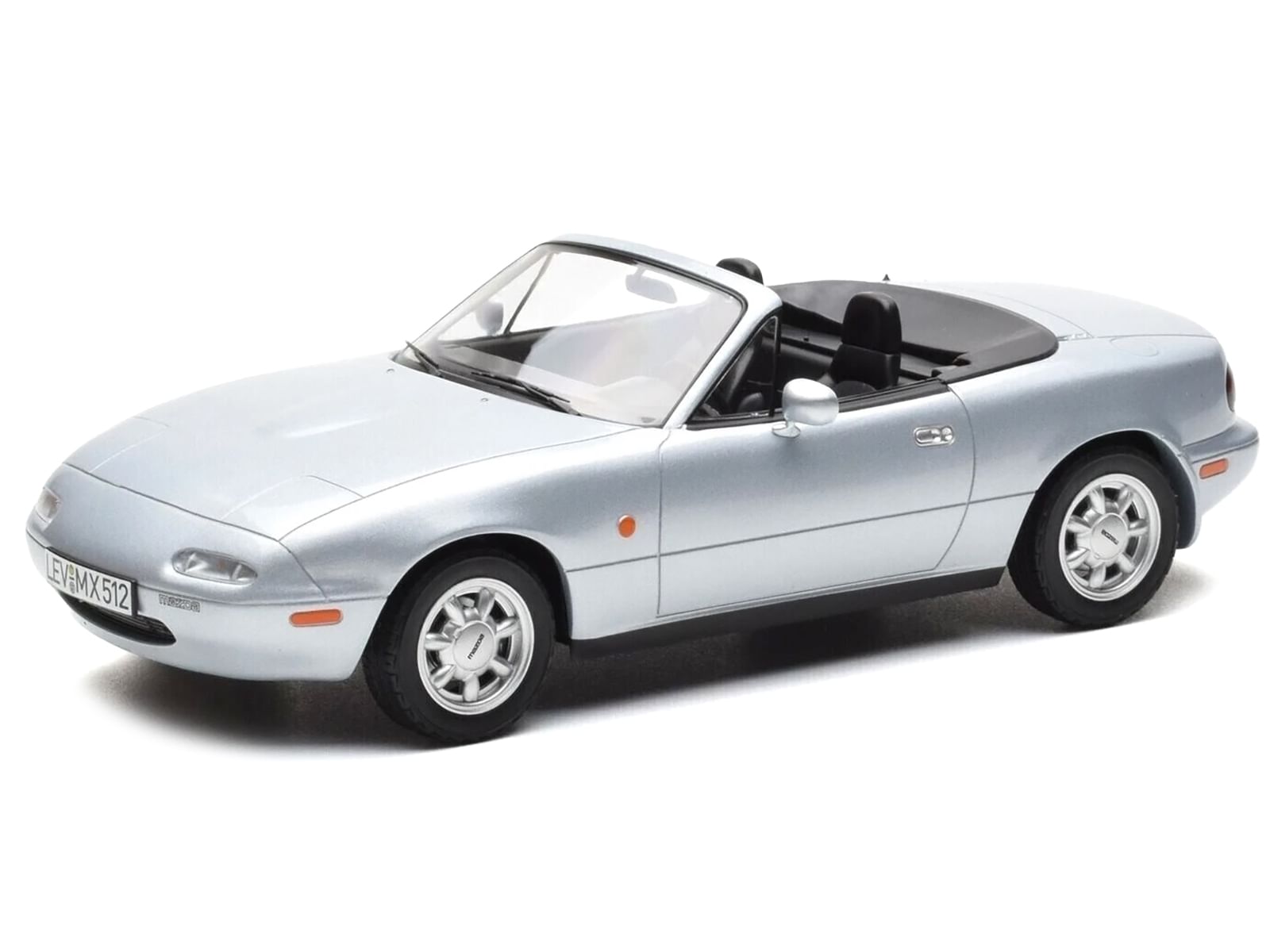 1991 Mazda MX-5 Convertible Silver Metallic 1/18 Diecast Model Car by Norev