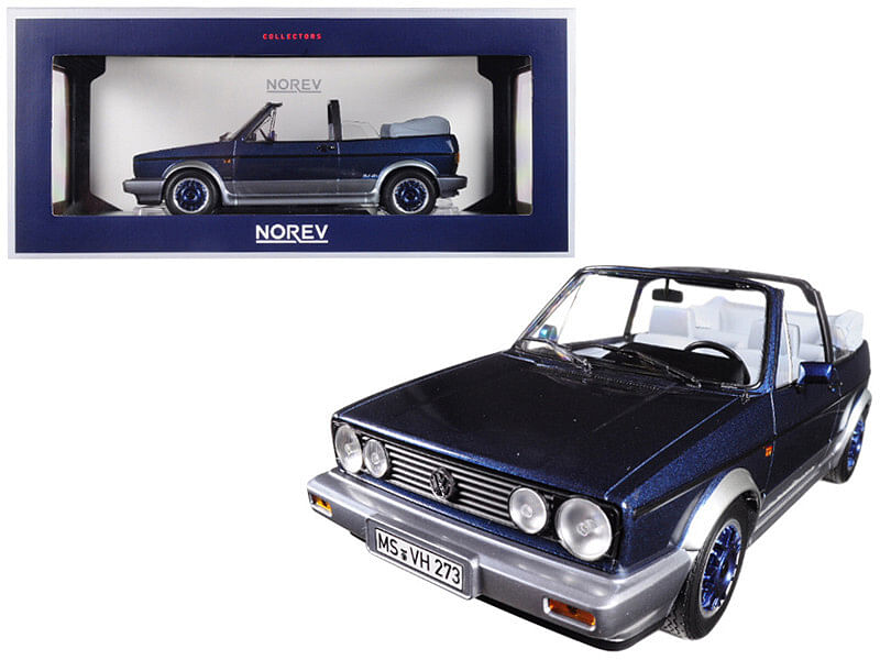 1992 Volkswagen Golf Cabriolet “Bel Air” Blue Metallic 1/18 Diecast Model Car by Norev