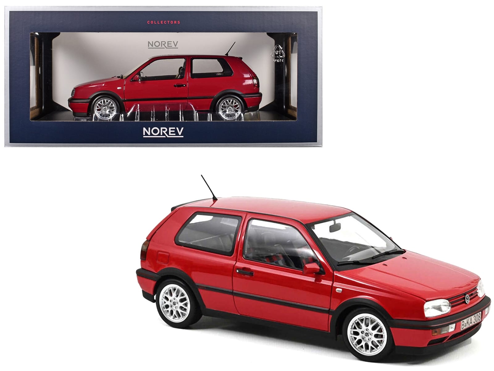 1996 Volkswagen Golf GTI "20 Years Anniversary Edition" Flash Red 1/18 Diecast Model Car by Norev - Image 3