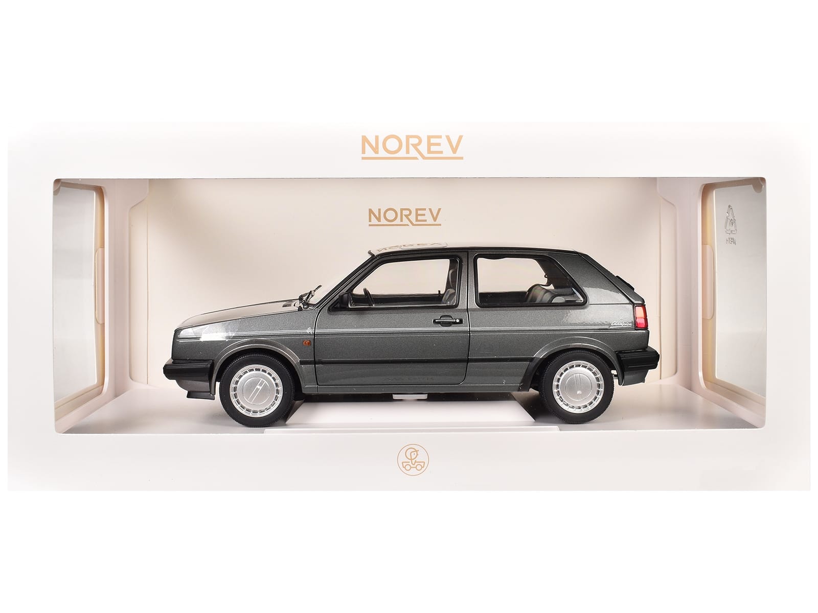 1989 Volkswagen Golf Champion Gray Metallic 1/18 Diecast Model Car by Norev - Image 3