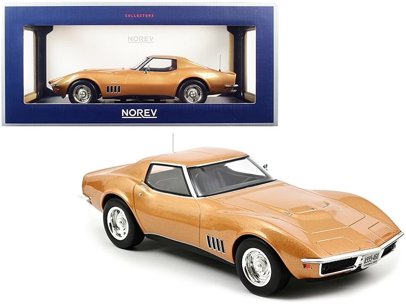 1969 Chevrolet Corvette Stingray Gold Metallic 1/18 Diecast Model Car by Norev