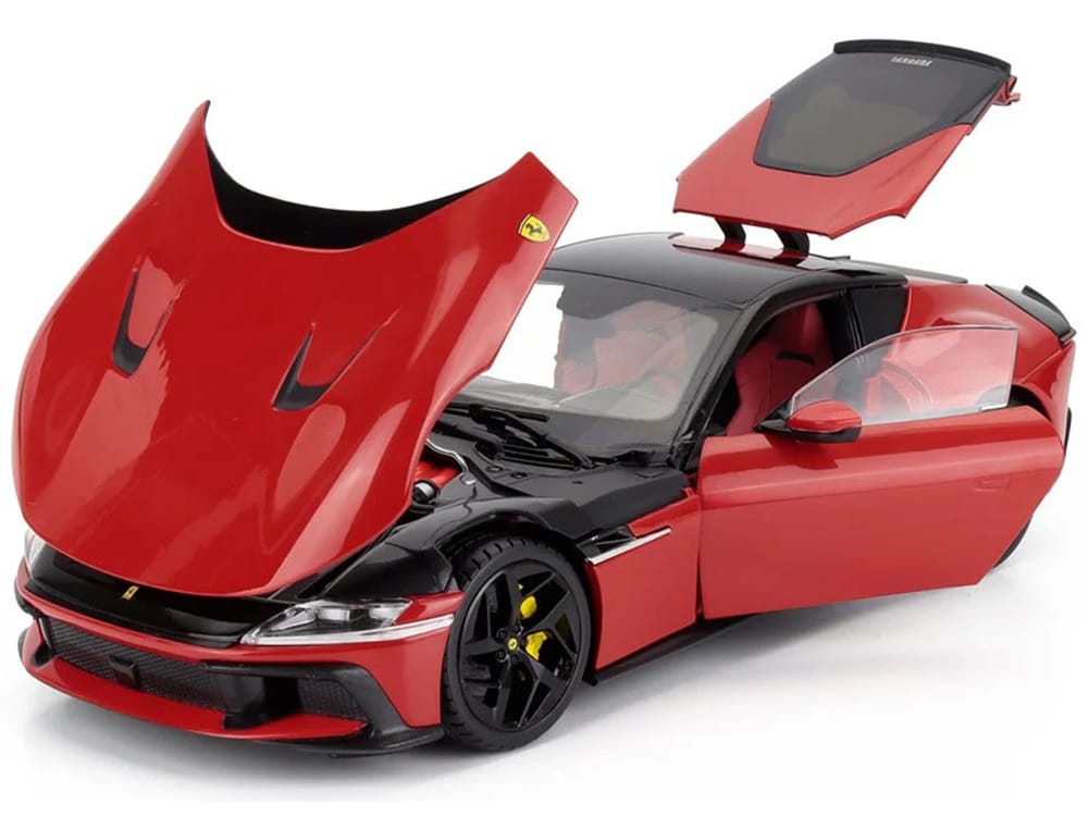 2024 Ferrari 12Cilindri Rosso Corsa Red with Black Top 1/18 Diecast Model Car by Polistil - Image 2