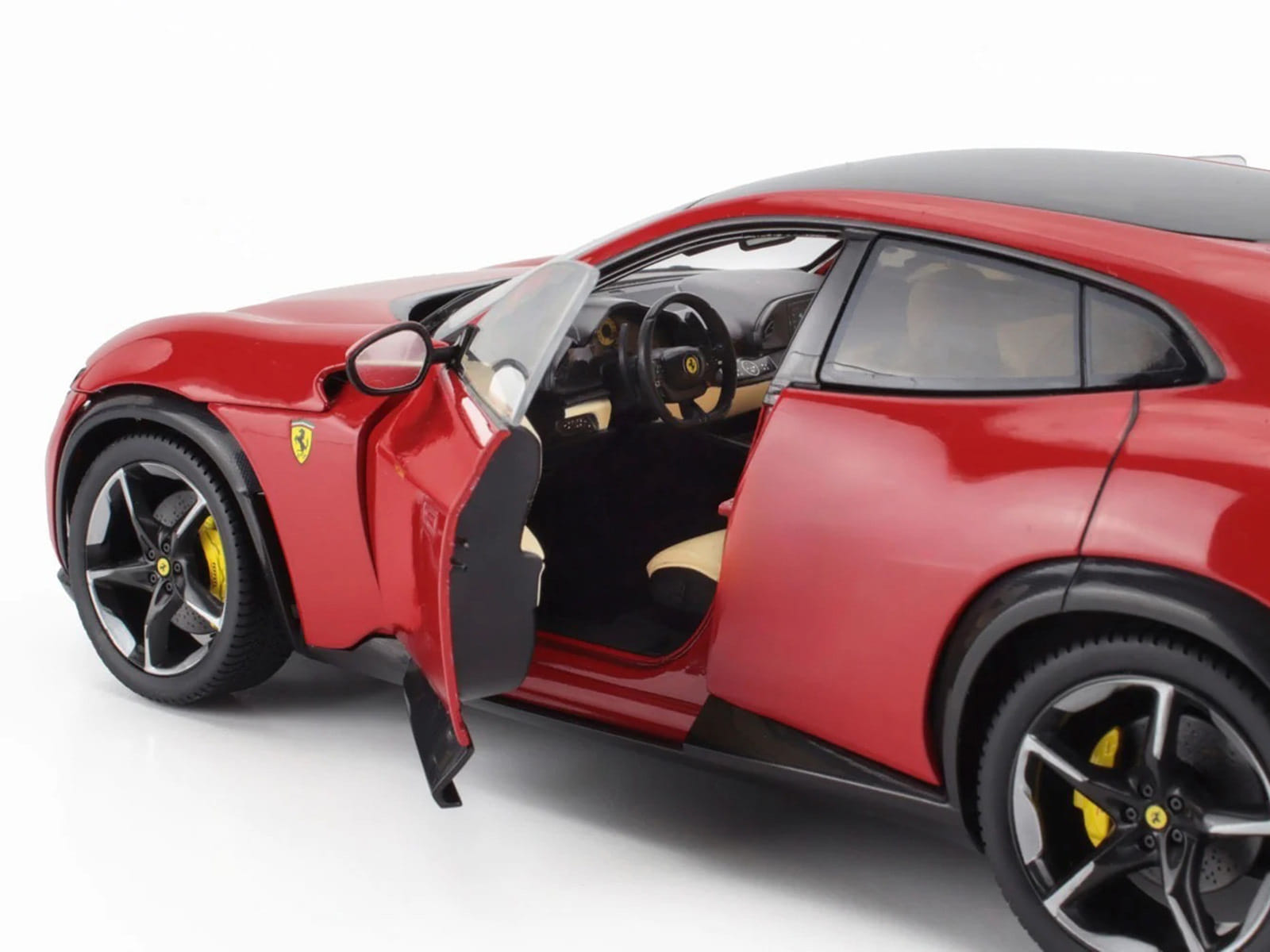 2022 Ferrari Purosangue Rosso Corsa Red with Black Top 1/18 Diecast Model Car by Polistil - Image 4