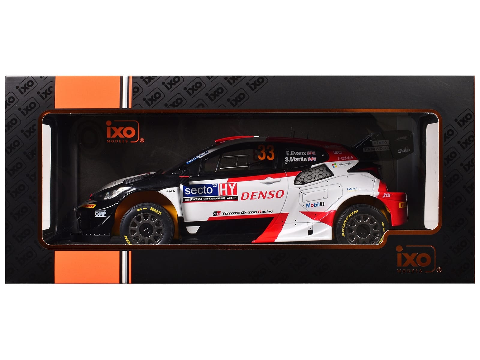 Toyota GR Yaris Rally1 Hybrid #33 Elfyn Evans - Scott Martin Winner "Rally Finland" (2023) 1/18 Diecast Model Car by IXO Models - Image 3