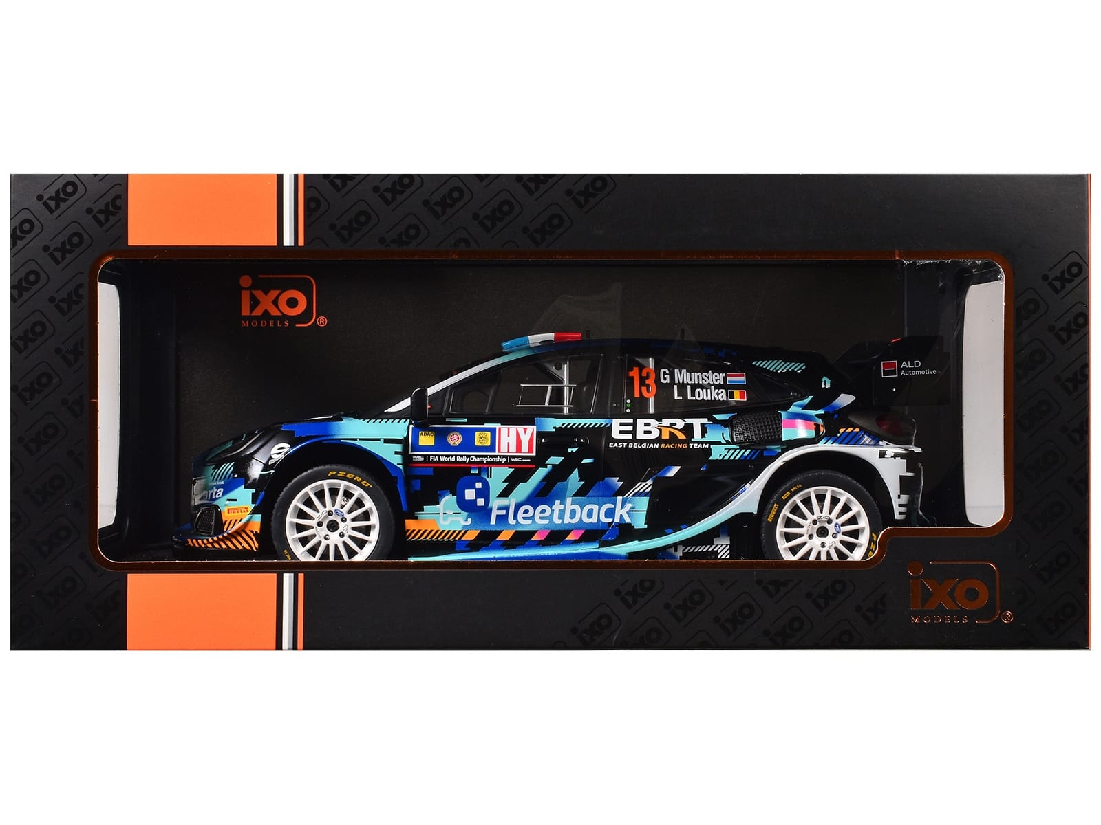 Ford Puma Rally1 #13 Gregoire Munster - Louis Louka "Central European Rally" (2023) 1/18 Diecast Model Car by IXO Models - Image 2