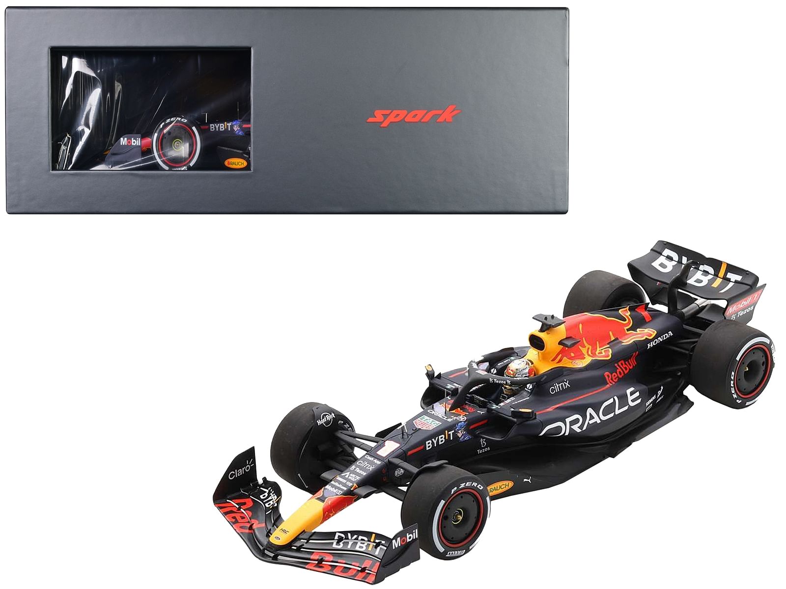 Red Bull Racing RB18 #1 Max Verstappen “Oracle” Winner Formula One F1 Abu Dhabi GP (2022) with Acrylic Display Case 1/18 Model Car by Spark