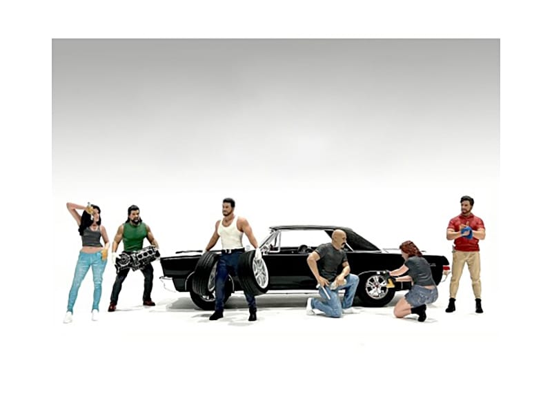 "Muscle Mechanics" 6 piece Figure Set for 1/18 Scale Models by American Diorama
