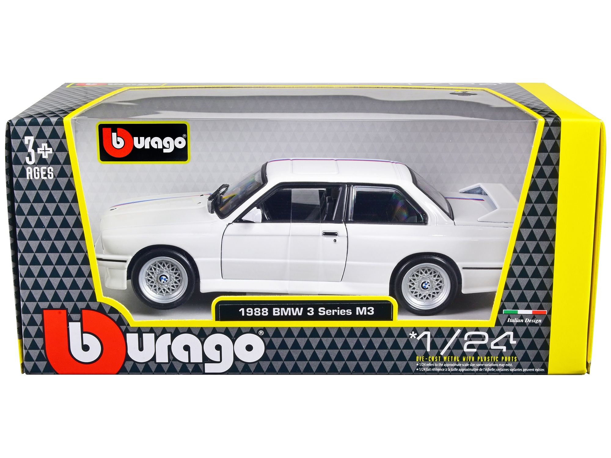 1988 BMW 3 Series M3 E30 White 1/24 Diecast Model Car by Bburago