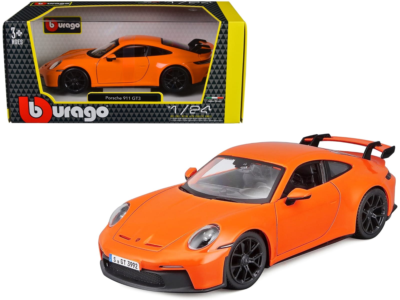 Porsche 911 GT3 Orange 1/24 Diecast Model Car by Bburago - Image 5