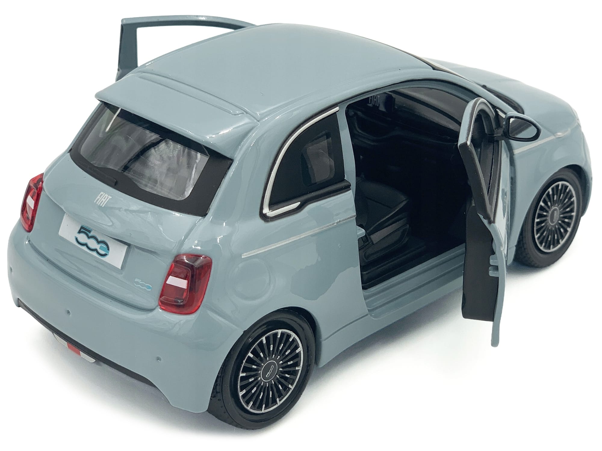 2023 Fiat 500e Light Blue 1/24 Diecast Model Car by Bburago - Image 3