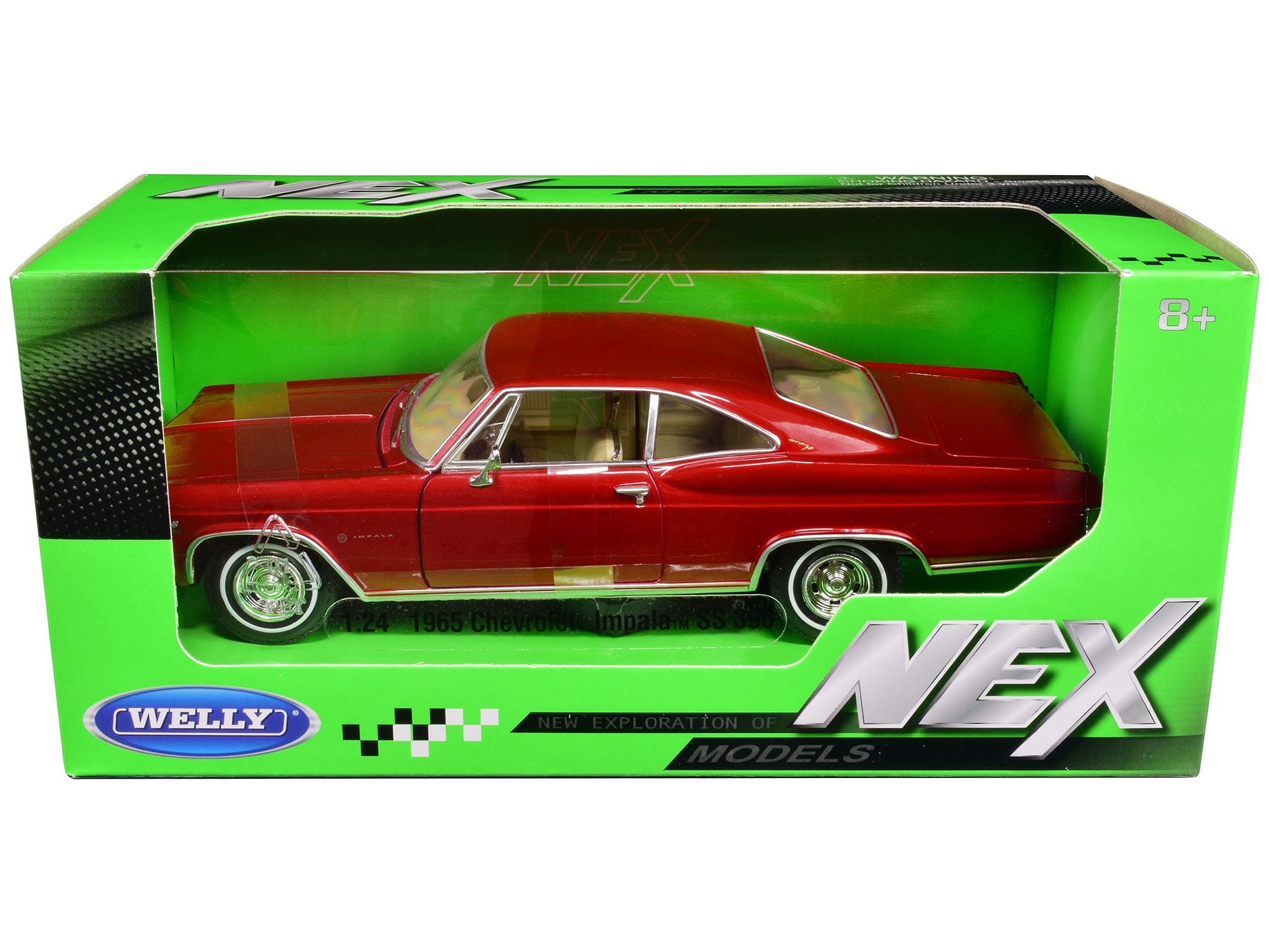 1965 Chevrolet Impala SS 396 Red Metallic “NEX Models” 1/24 Diecast Model Car by Welly