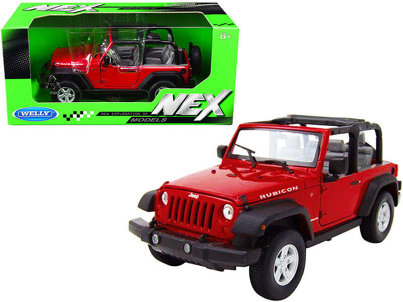 Jeep Wrangler Rubicon Red “NEX Models” 1/24 Diecast Model Car by Welly