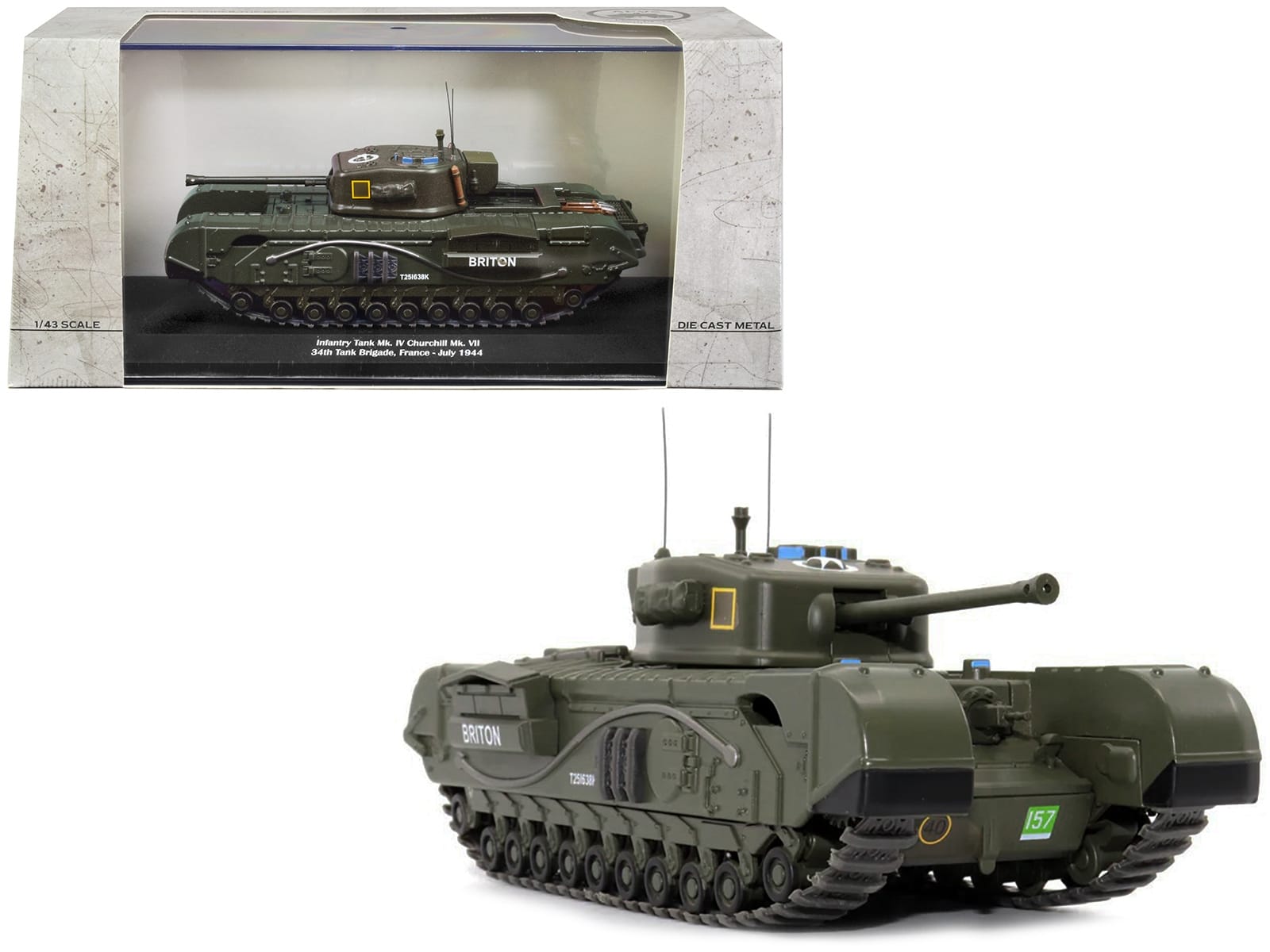 Infantry Tank Mk. IV Churchill Mk. VII "Briton" "UK 34th Tank Brigade France July 1944" 1/43 Diecast Model by AFVs of WWII - Image 5