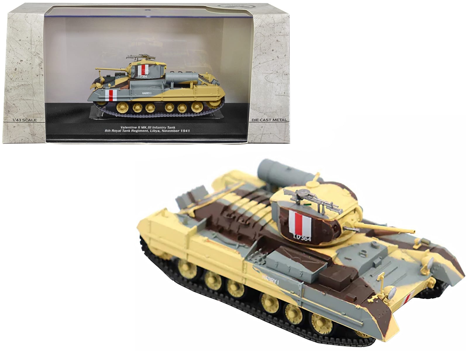 "Valentine MK.II" Infantry Tank MK.III "Harry I" "UK 8th Royal Tank Regiment Libya November 1941" 1/43 Diecast Model by AFVs of WWII - Image 3
