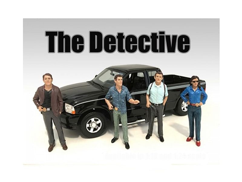 “The Detective” 4 Piece Figure Set For 1:24 Scale Models by American Diorama